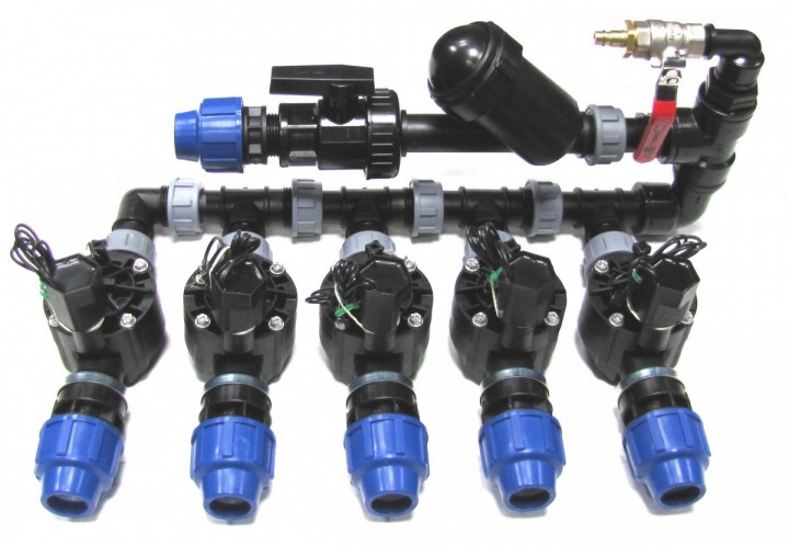 Kolektor komplet 5 sekcji elektrozawory 100HV + filtr + przyłącze kompresora + odcięcie